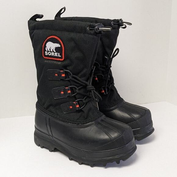 Sorel Glacier XT Waterproof Snow Boots, Black, Big Kids M